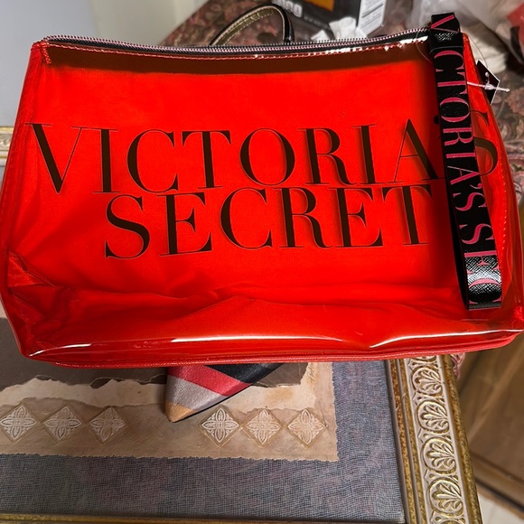 Victoria's Secret Beauty Bag Red "Intense" See Through Cosmetic Makeup C… - Picture 2 of 7